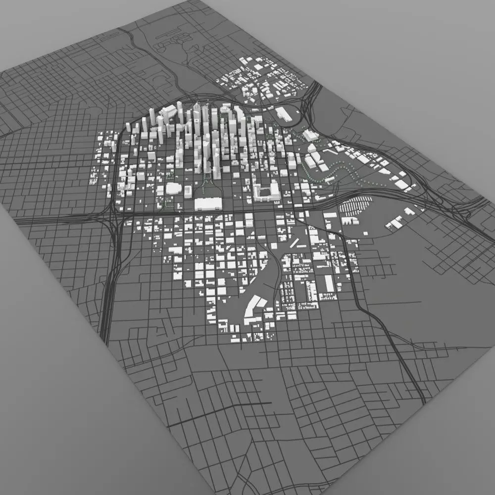 Houston Cityscape in 3ds and obj formats 3D model_0