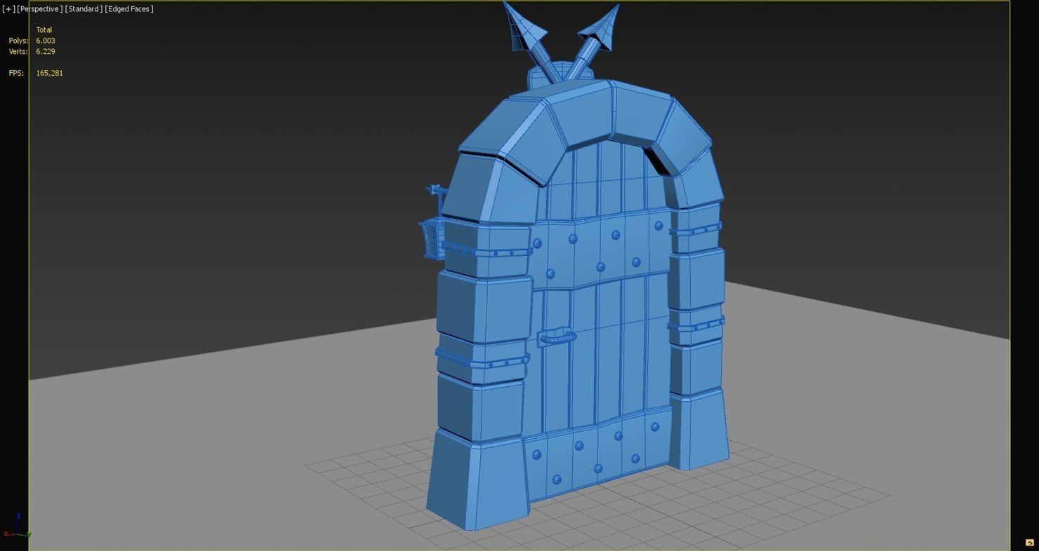 Medieval Cartoon Door  3D model_4