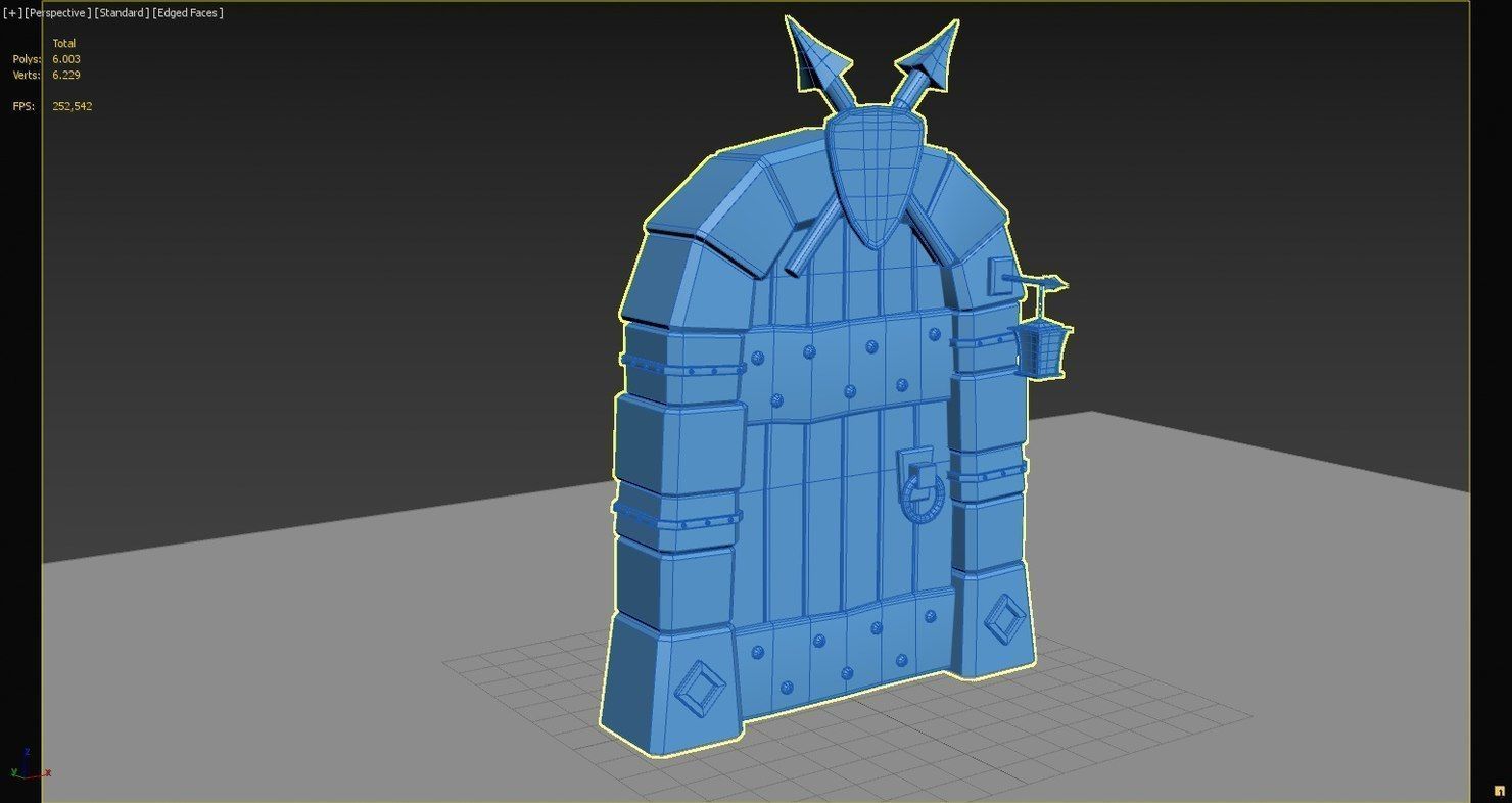 Medieval Cartoon Door  3D model_5