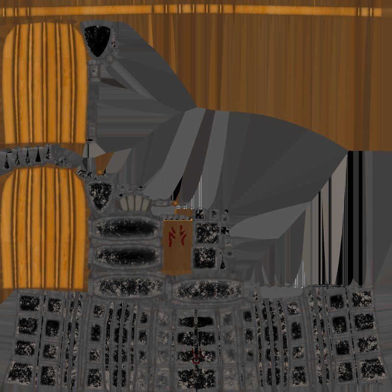 Medieval Cartoon Door  3D model_7