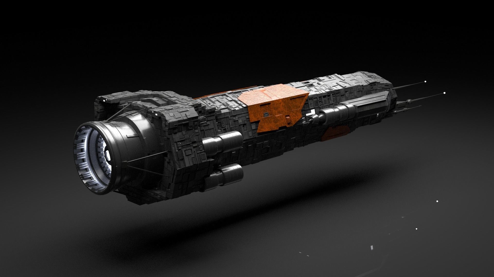 Sci-fi spaceship - Narwhal 3D model_5