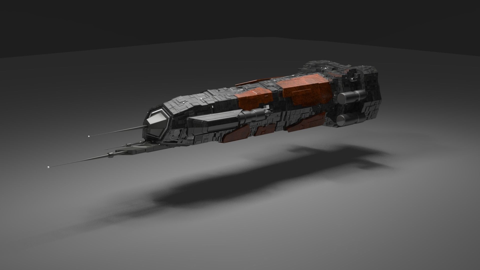 Sci-fi spaceship - Narwhal 3D model_7