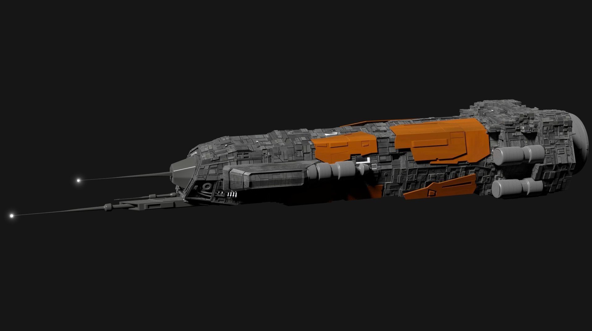 Sci-fi spaceship - Narwhal 3D model_6