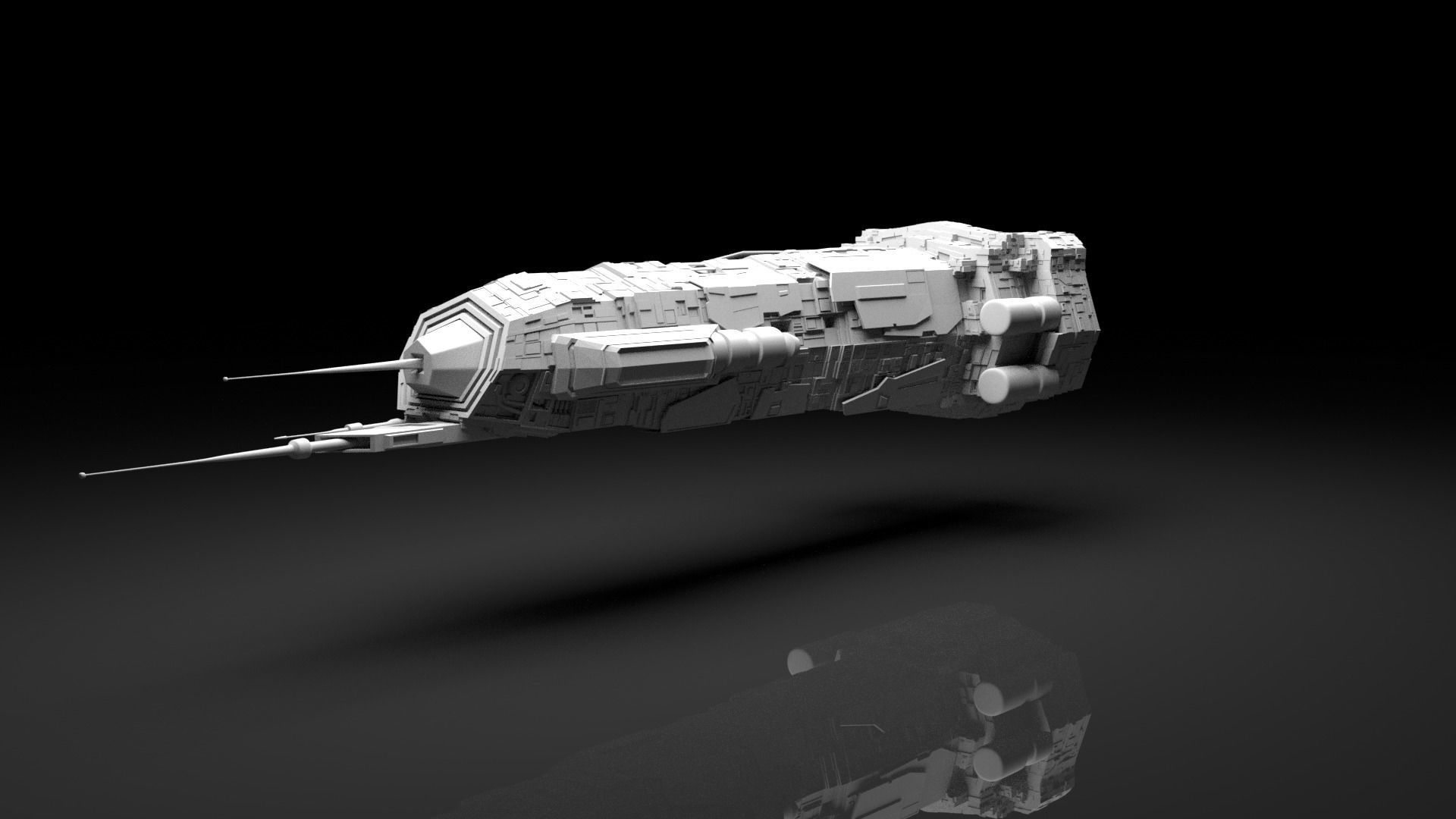 Sci-fi spaceship - Narwhal 3D model_1