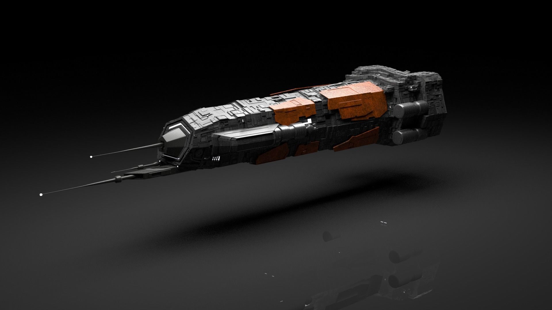 Sci-fi spaceship - Narwhal 3D model_2
