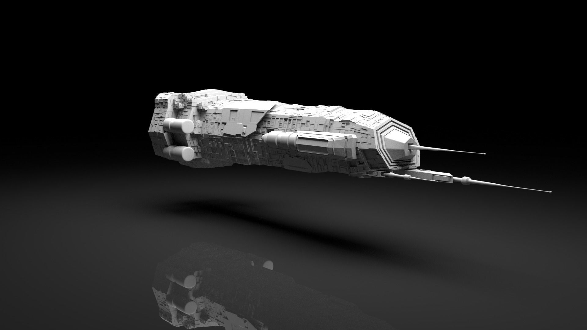 Sci-fi spaceship - Narwhal 3D model_3