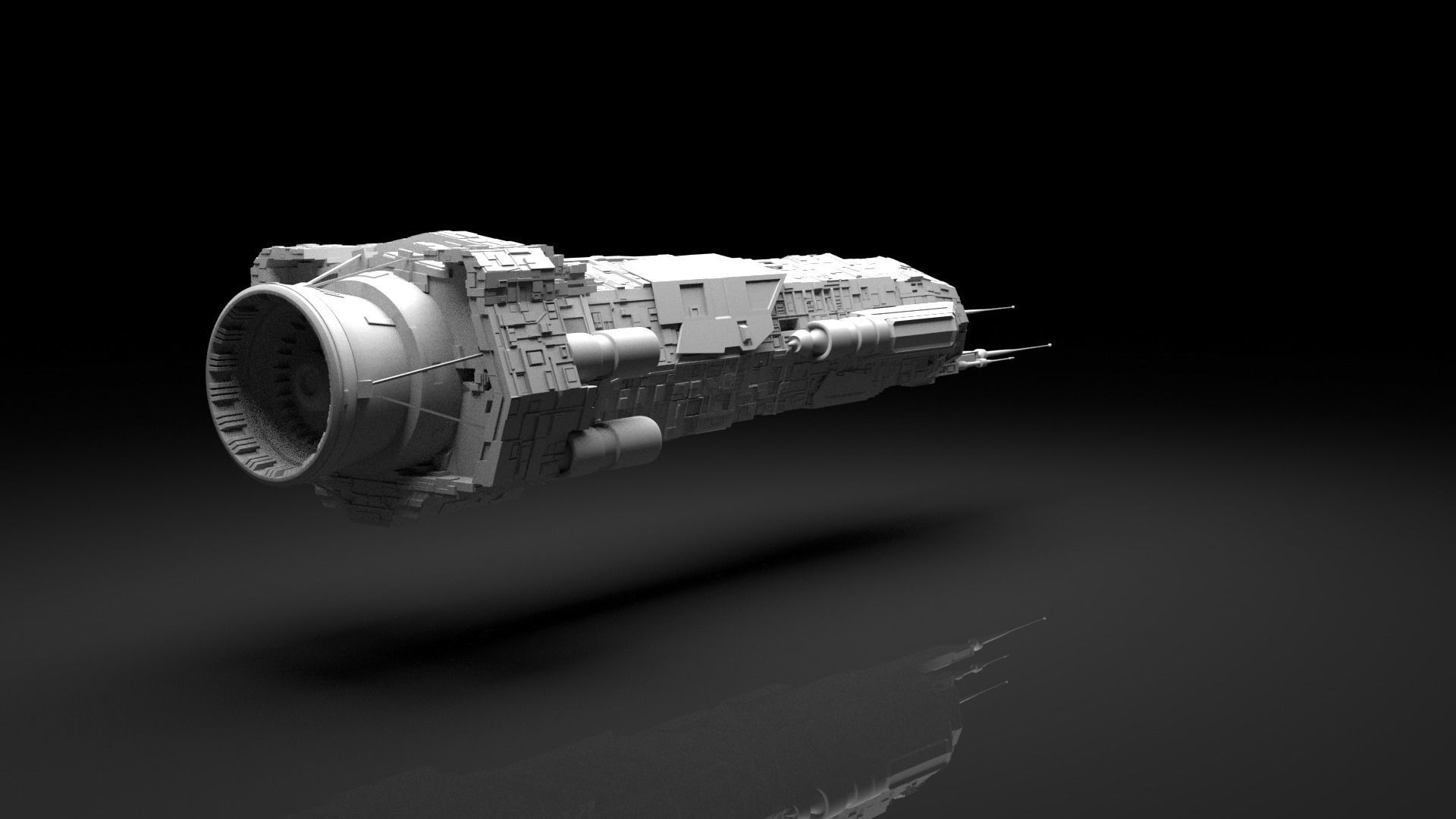 Sci-fi spaceship - Narwhal 3D model_4