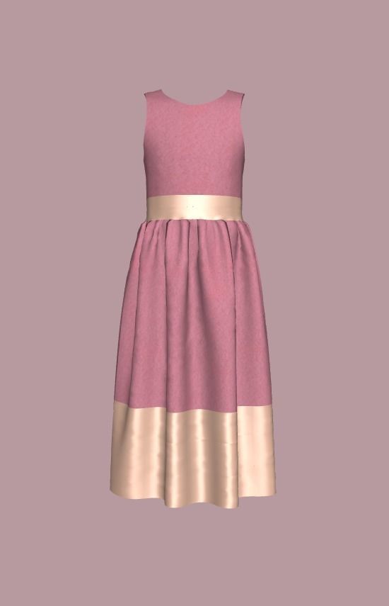 vestido infantil simples Low-poly 3D model_1
