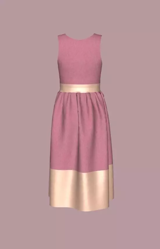 vestido infantil simples Low-poly 3D model_0