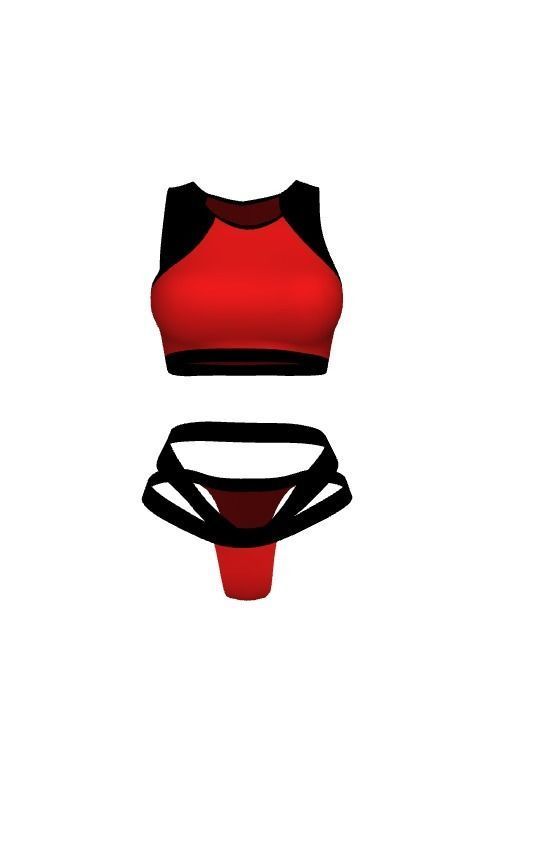 bikini Low-poly 3D model_3