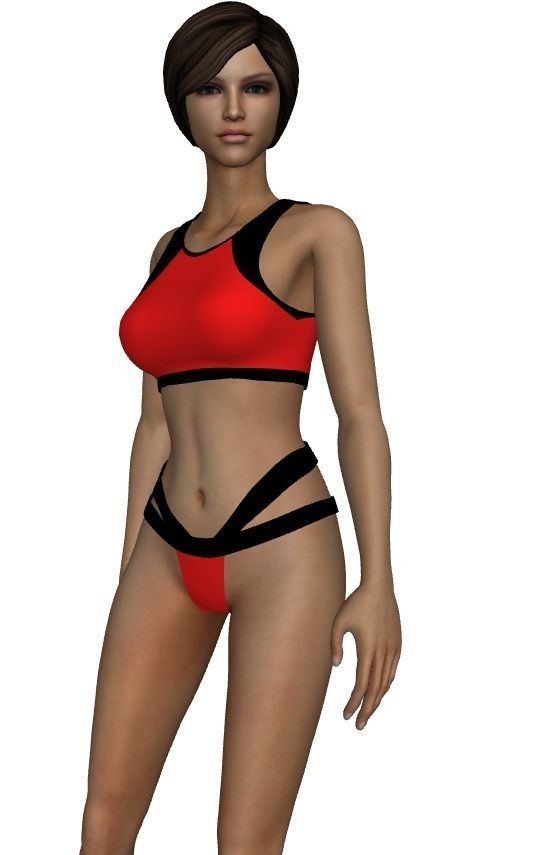 bikini Low-poly 3D model_1