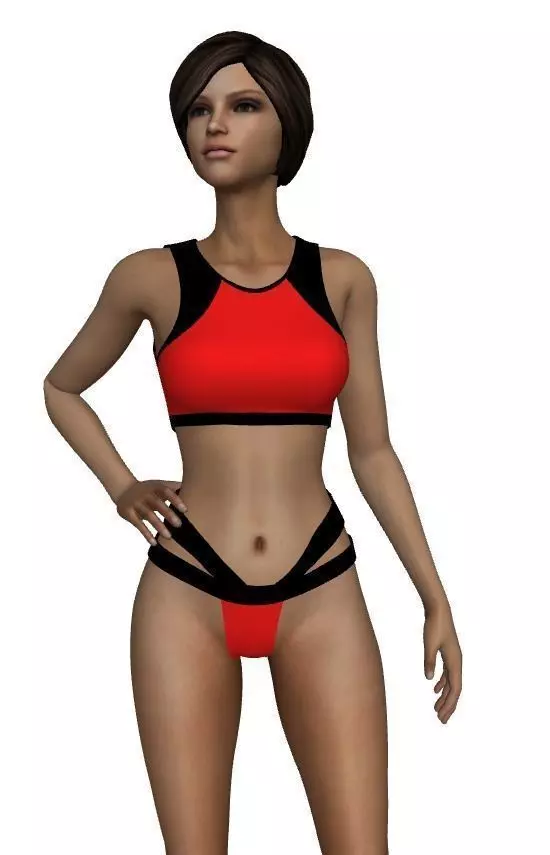 bikini Low-poly 3D model_0