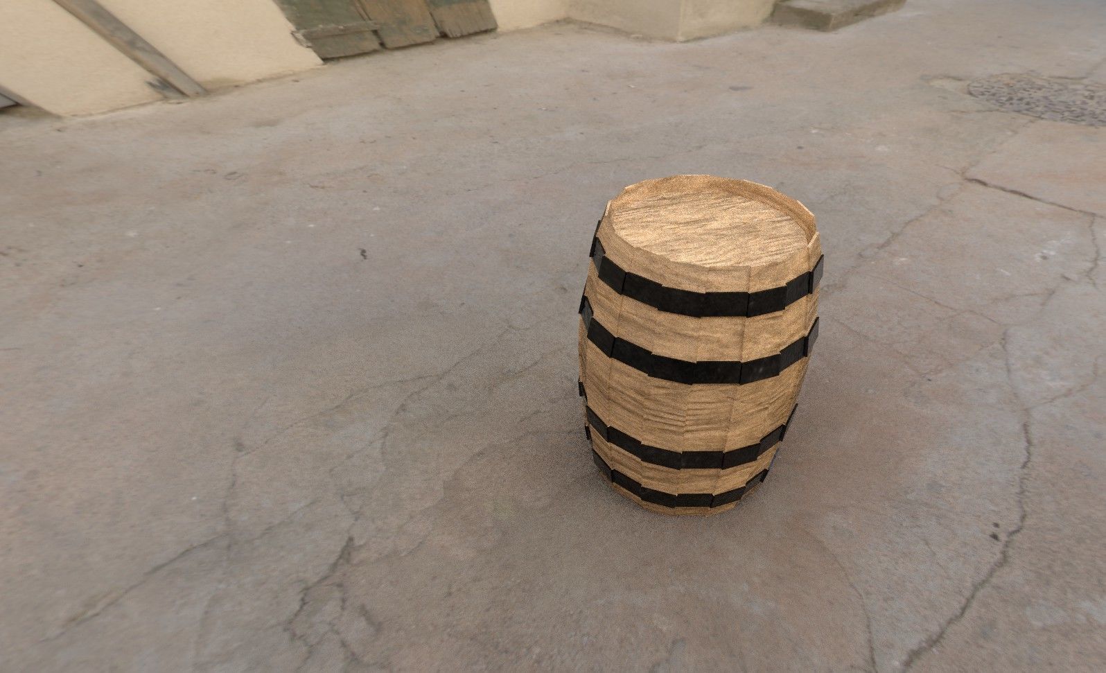 Barrel wooden in sky Free low-poly 3D model_4