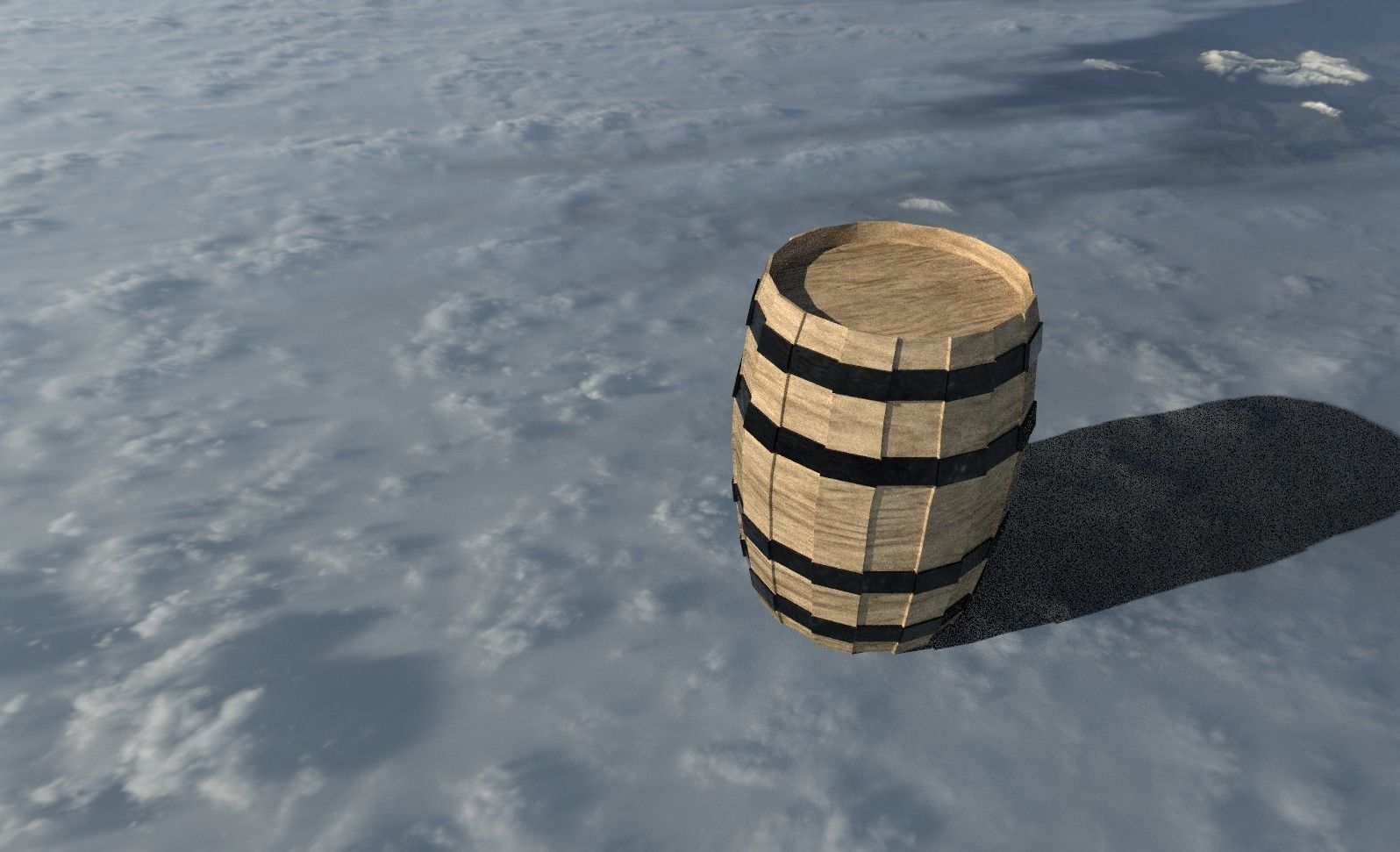 Barrel wooden in sky Free low-poly 3D model_1