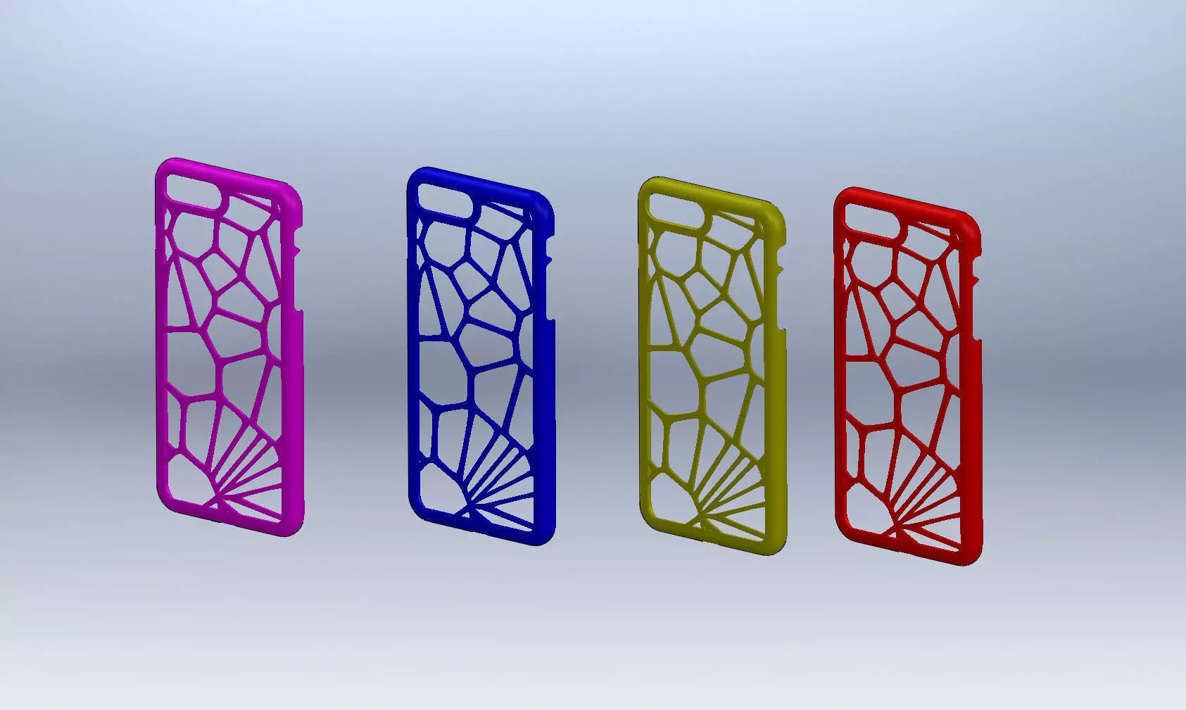 Iphone 8 plus case - Voronoi style - Fully functional 3D print model_0