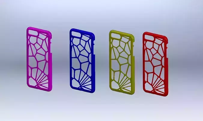 Iphone 8 plus case - Voronoi style - Fully functional 3D print model
