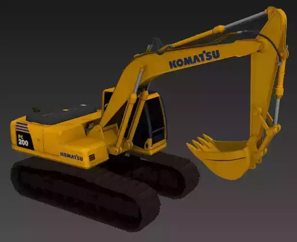 Komatsu PC200 excavator 3D model