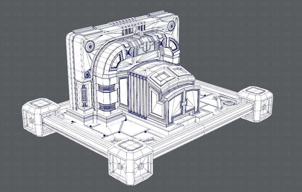 Sci-fi cartoon Model Low-poly 3D model_33