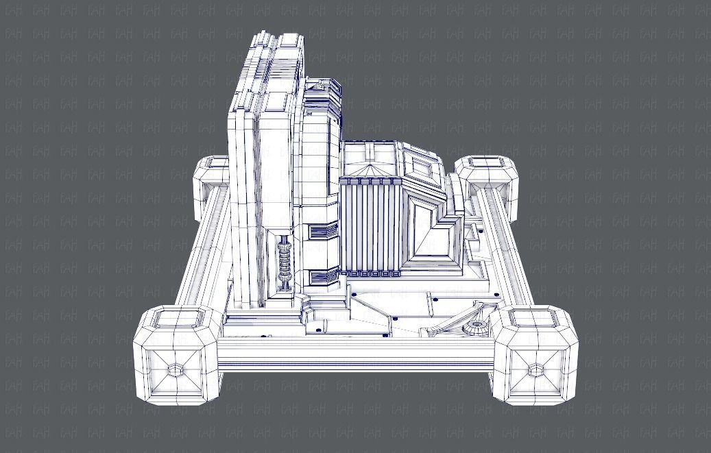 Sci-fi cartoon Model Low-poly 3D model_34