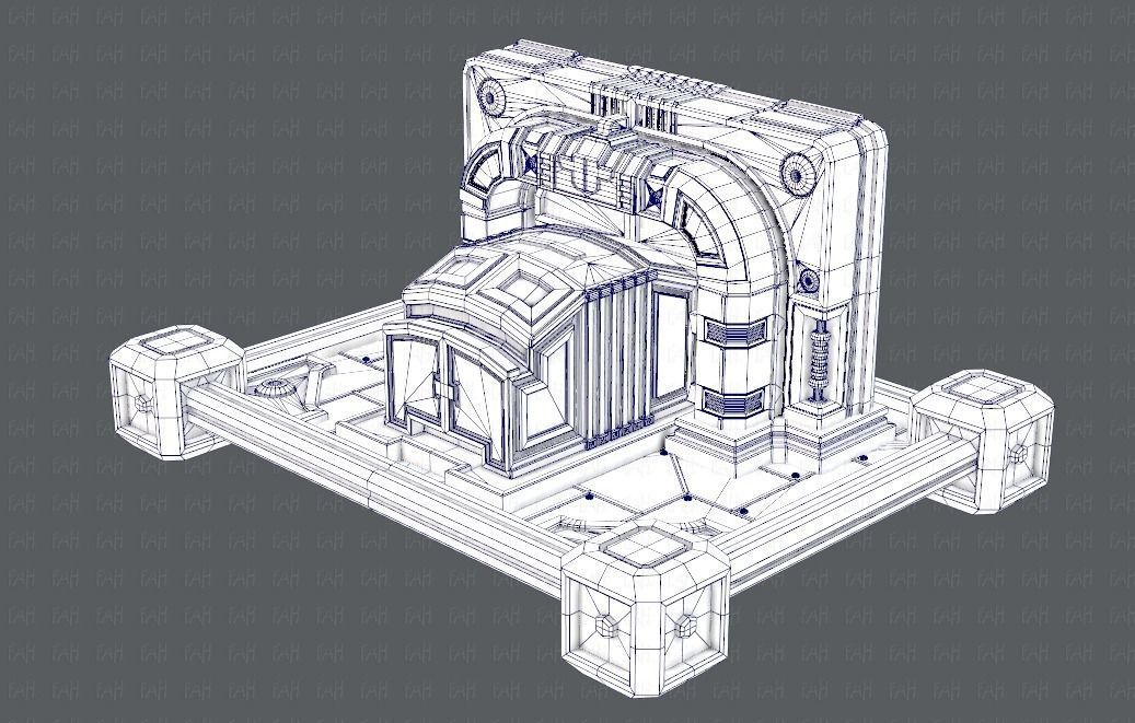 Sci-fi cartoon Model Low-poly 3D model_39
