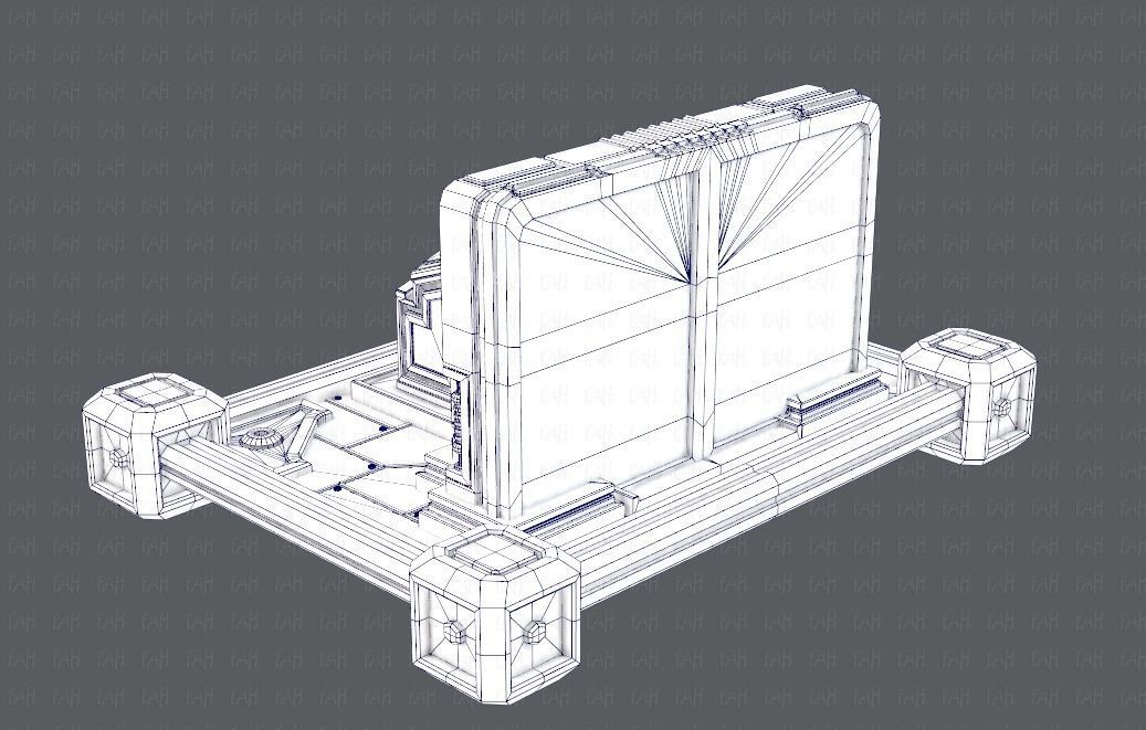 Sci-fi cartoon Model Low-poly 3D model_37