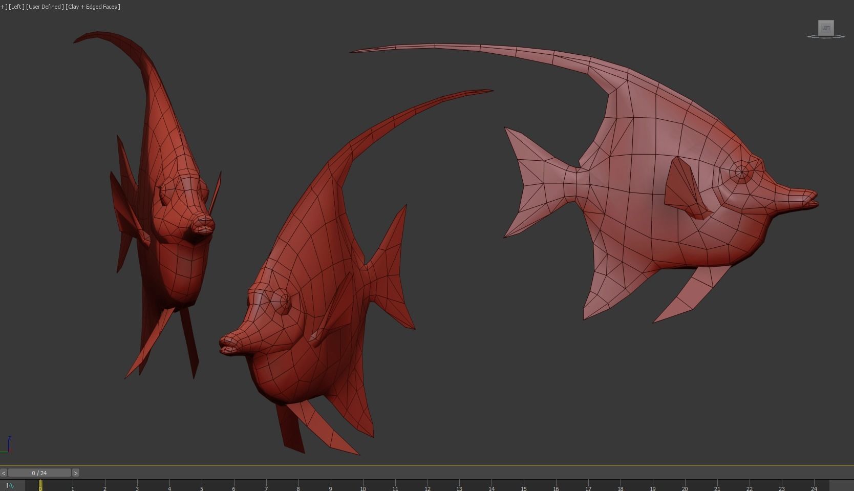 Fish Zanclus Cornutus Low-poly 3D model_7