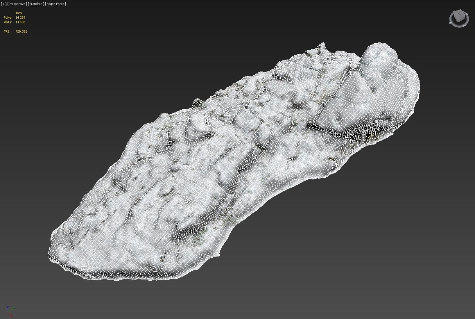 3d scanned rock cliff A Snow 3D model_2