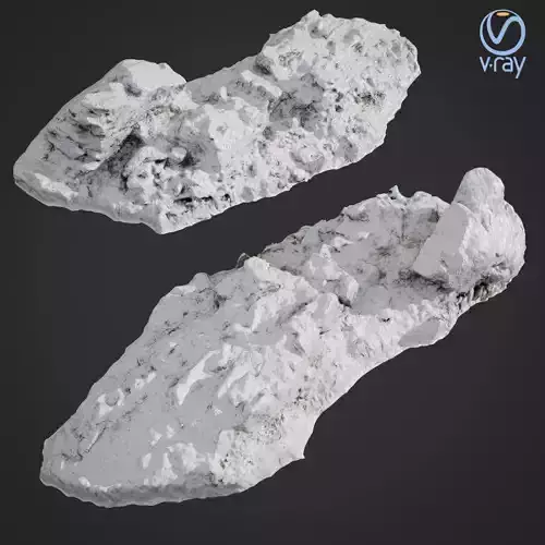 3d scanned rock cliff A Snow