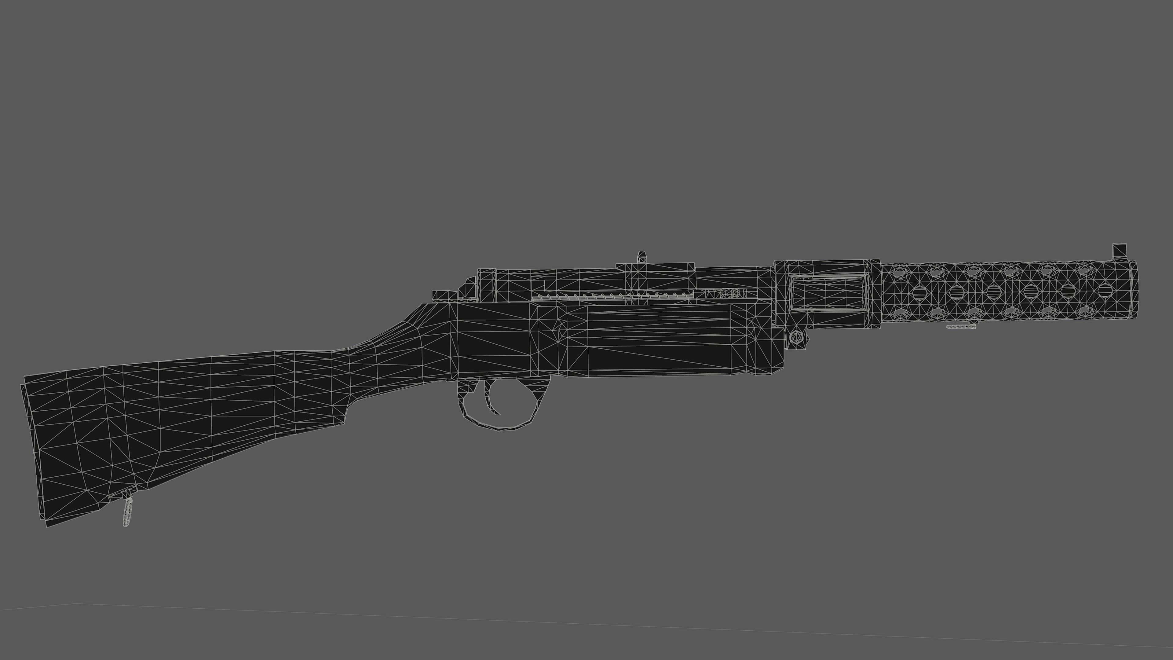 MP 18 German Submachine Game Ready UE4 Unity Low-poly 3D model_12