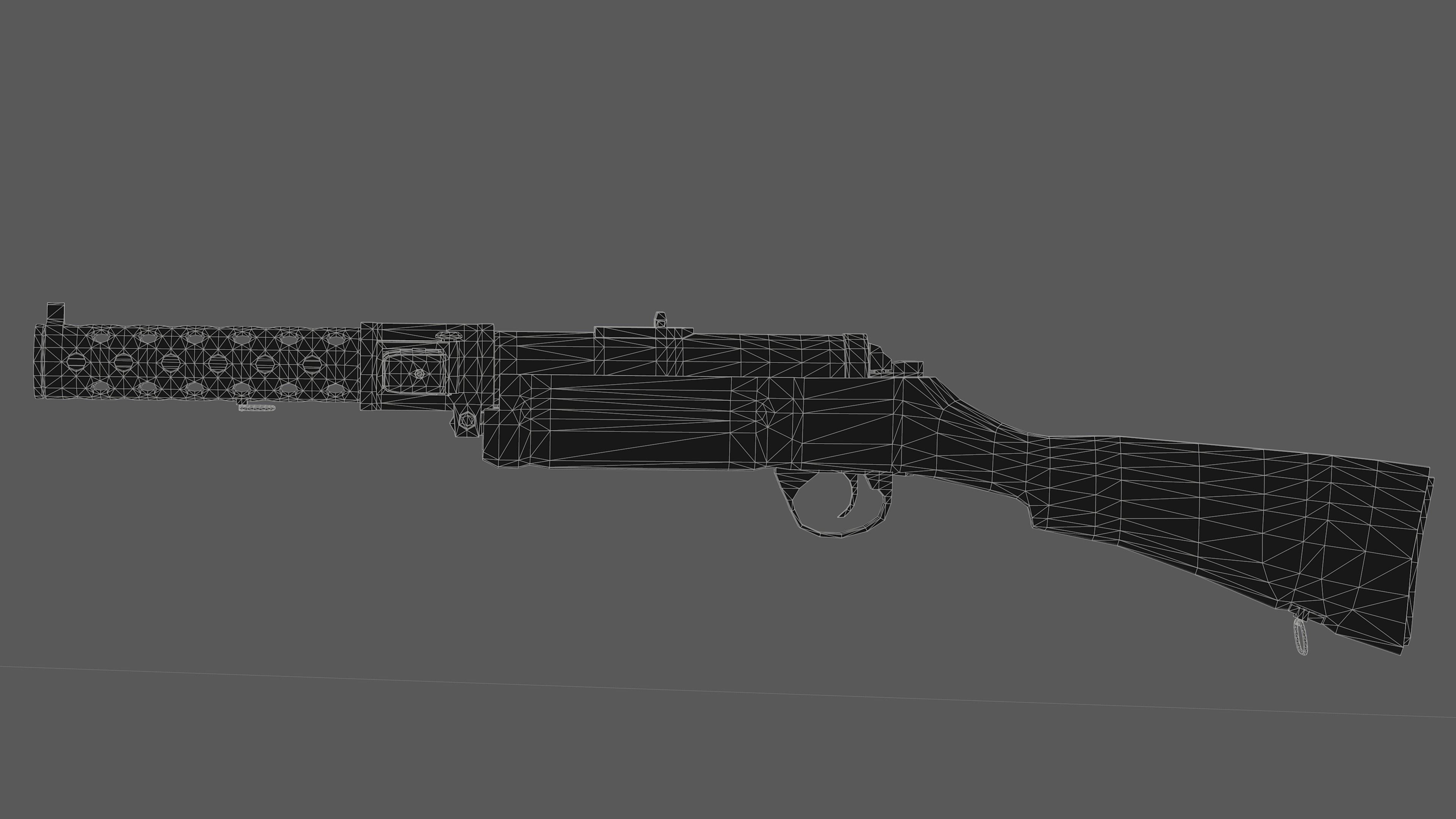 MP 18 German Submachine Game Ready UE4 Unity Low-poly 3D model_11