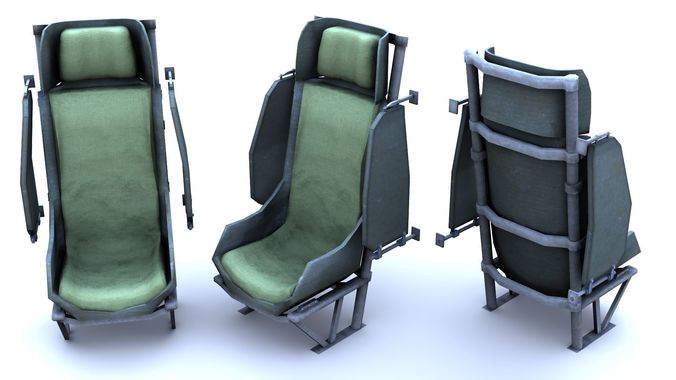 UH-60 Blackhawk - Pilot Seat - Military Helicopter 3D model