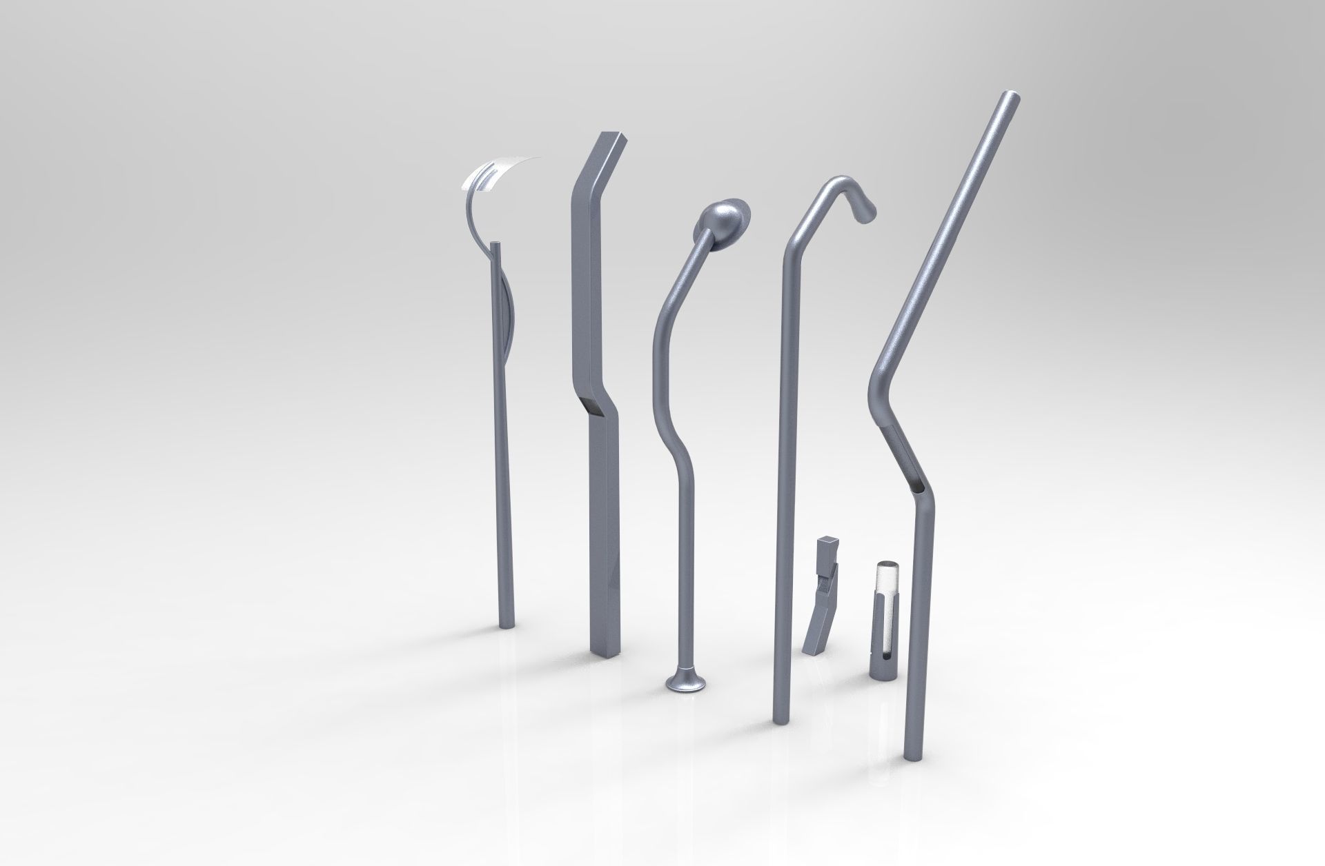 Modern Street Lamp-Bollard Set 3D model_1