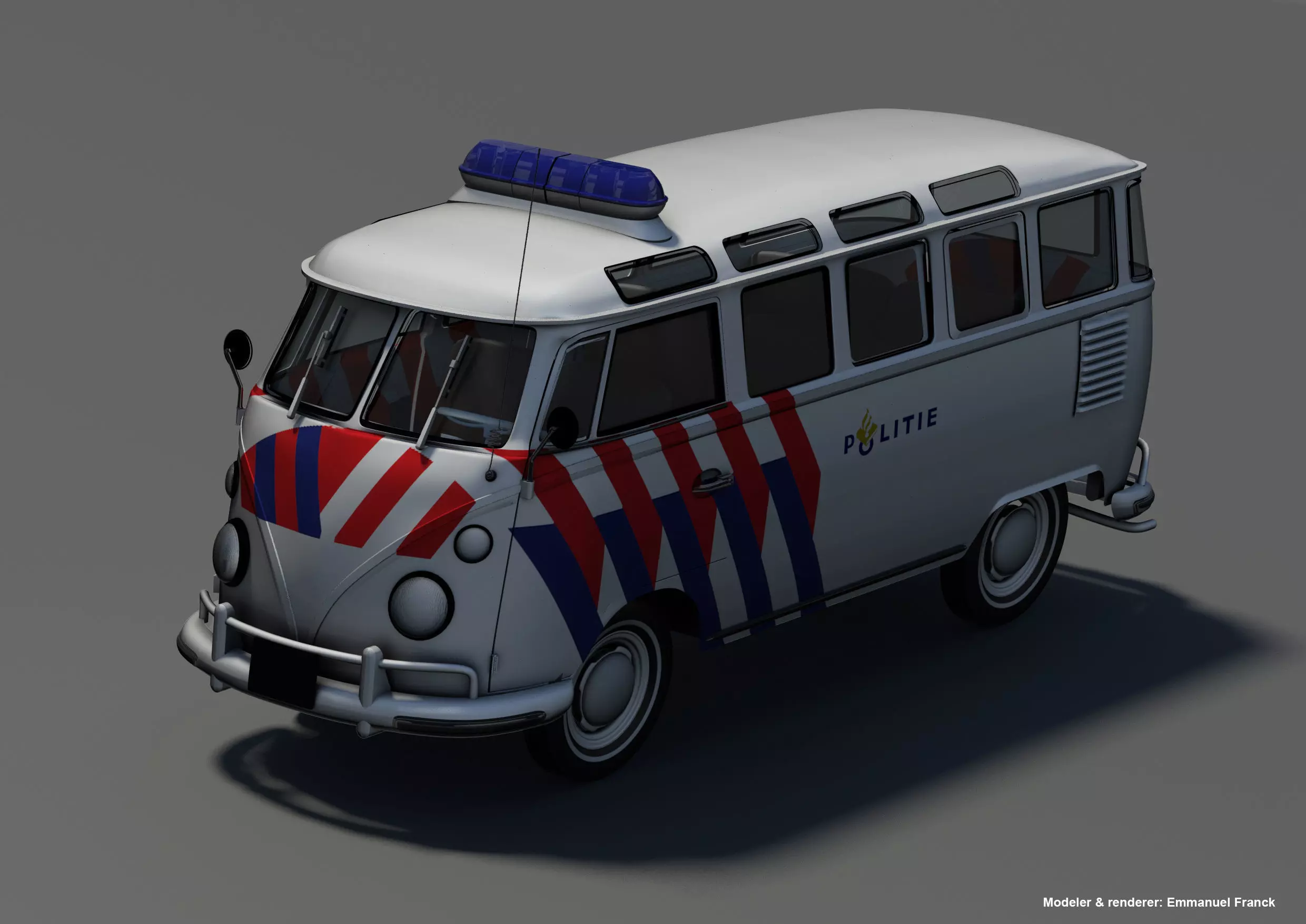 Volkswagen T1 Police 3D model_0