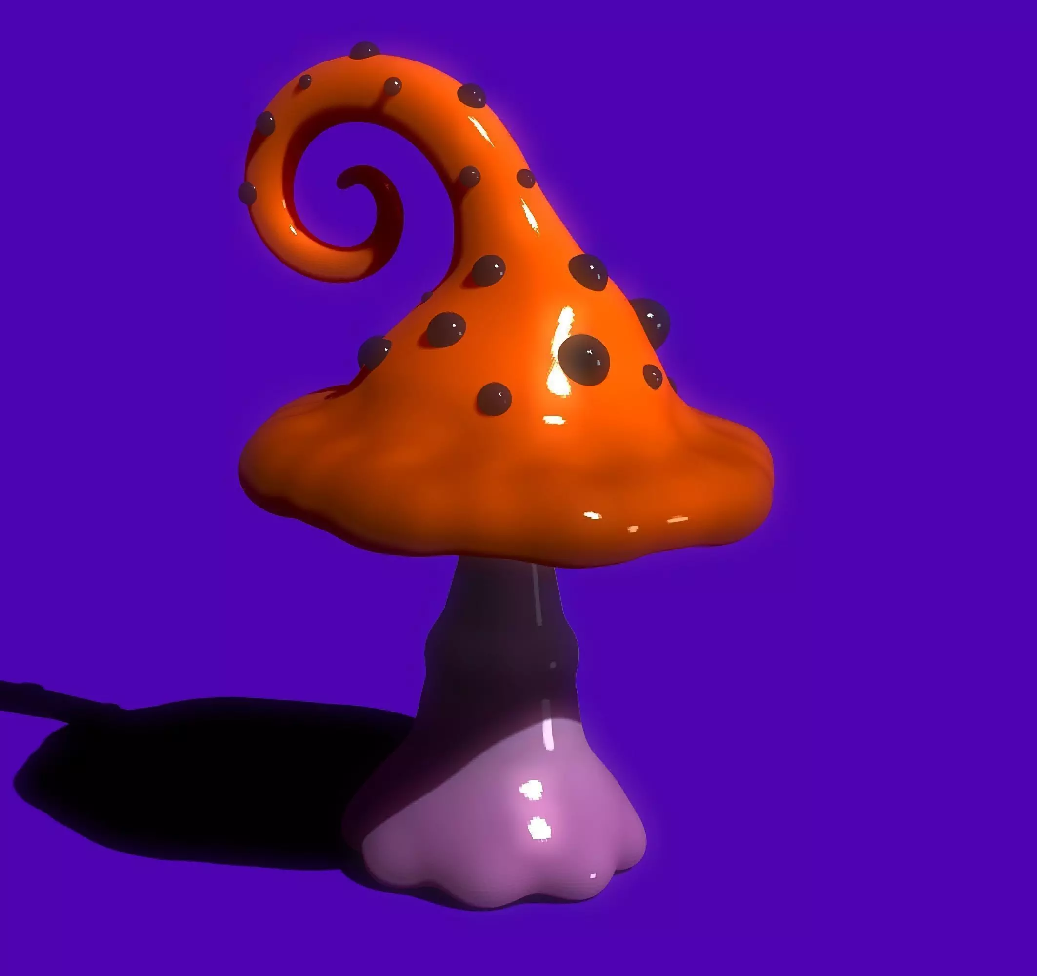Mushroom orange 3D model_0