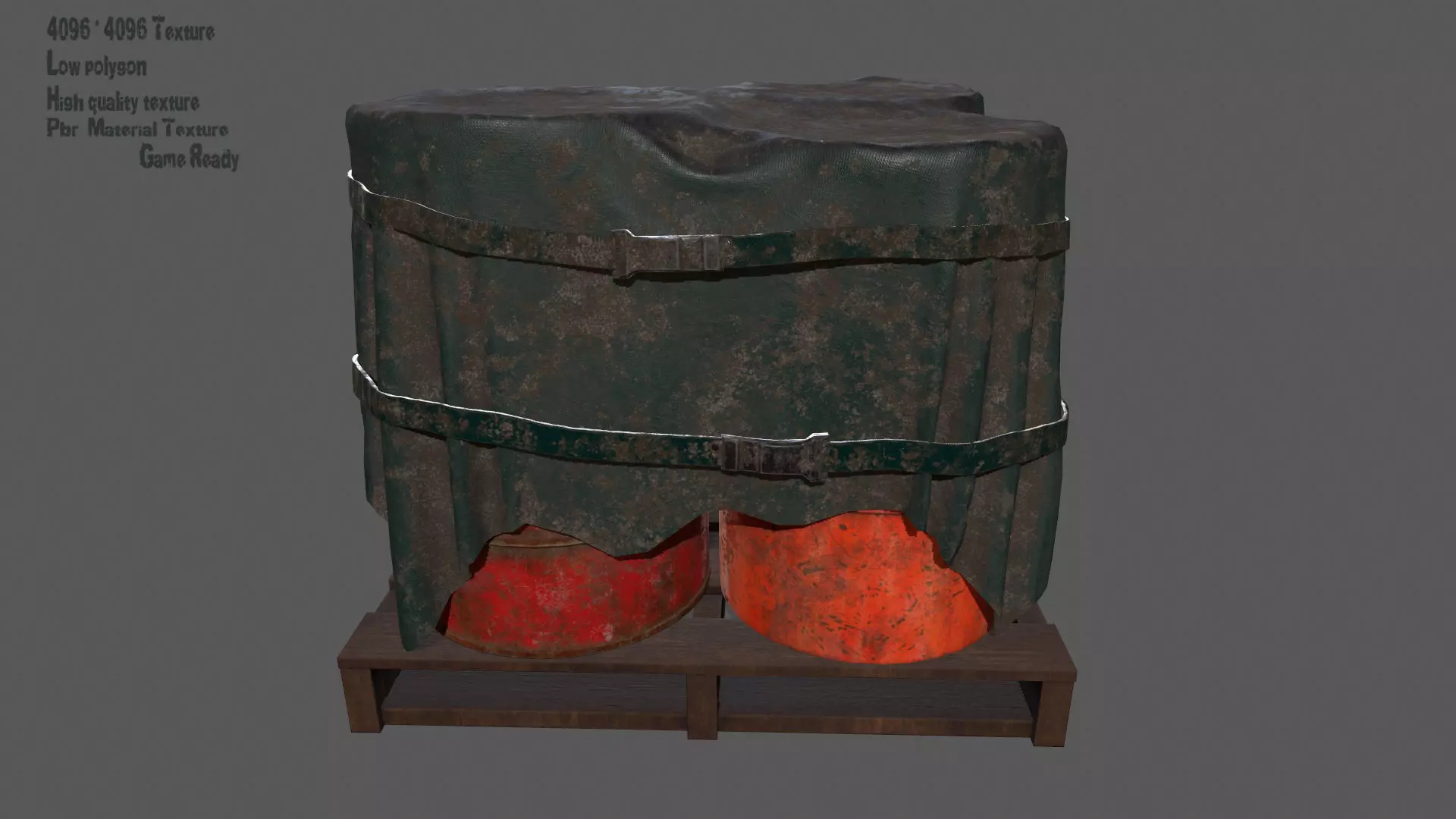 Military Material Low-poly 3D model_0