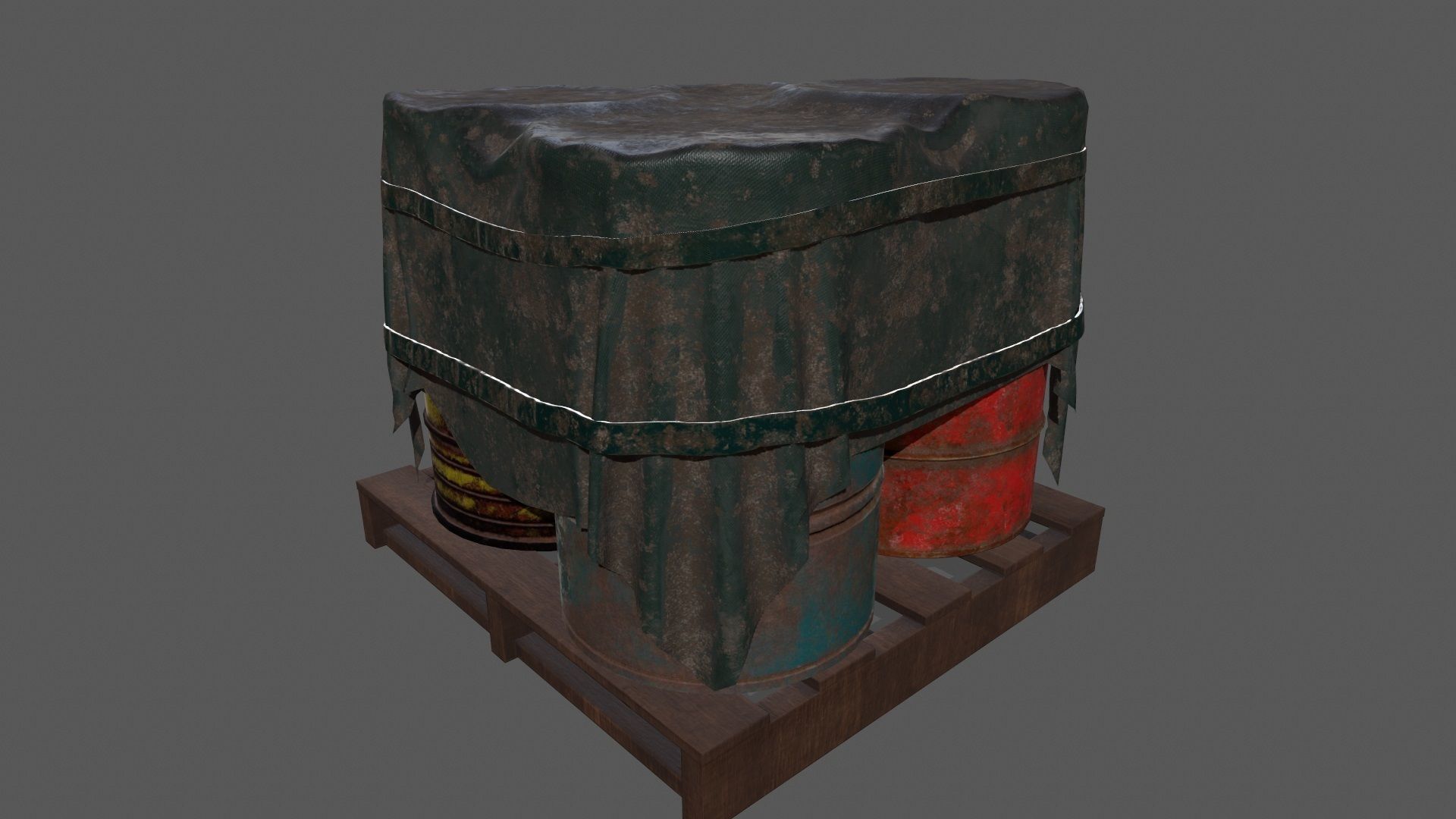 Military Material Low-poly 3D model_4