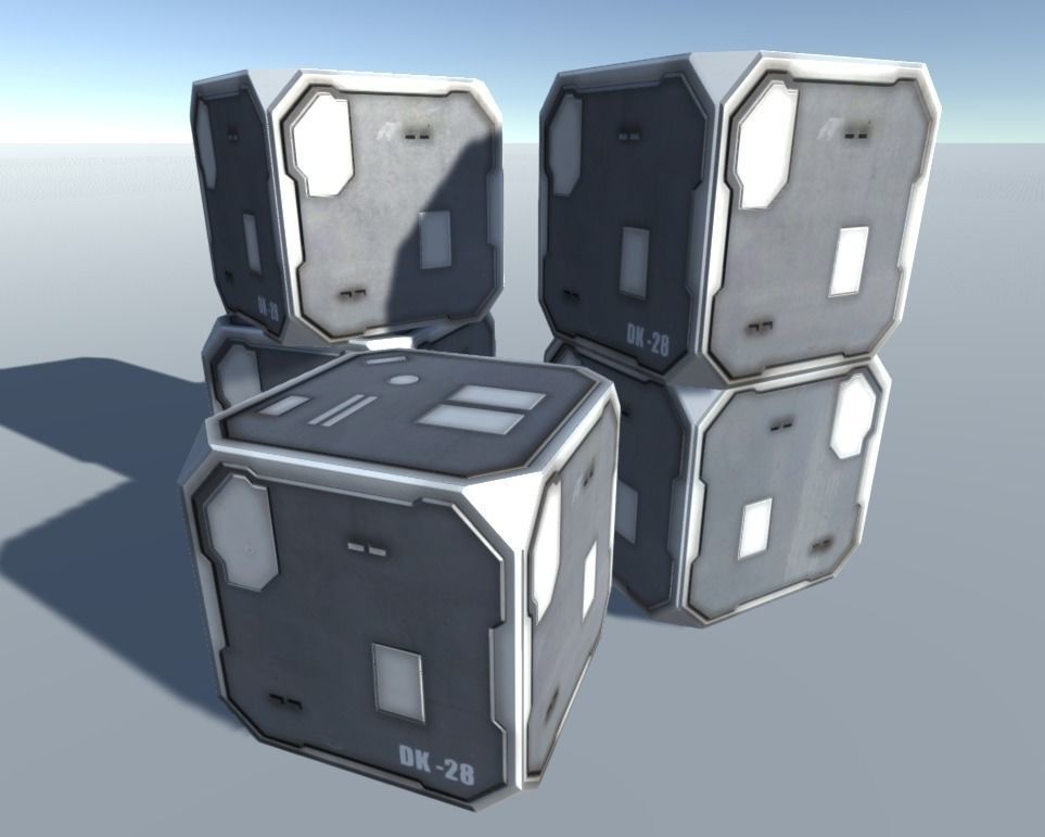 Sci-Fi Crates Low-poly 3D model_3
