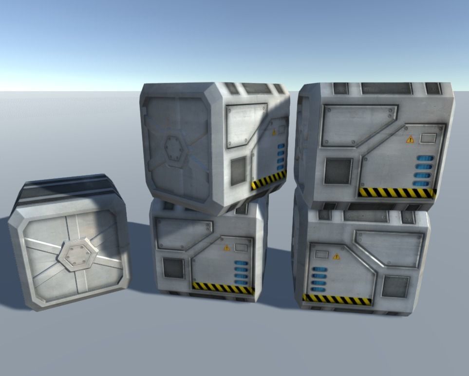 Sci-Fi Crates Low-poly 3D model_2