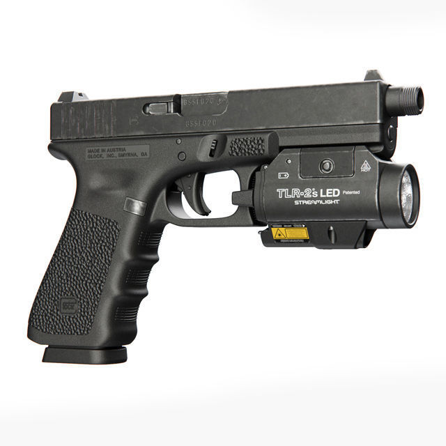 Pistol Glock 17 Gen4 with Flashlight and Silencer 3D model_1