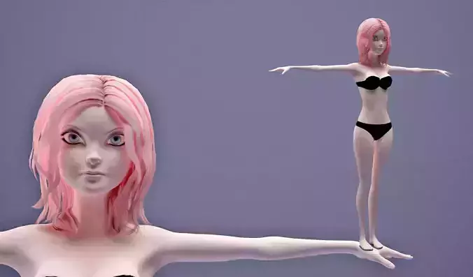 girl in Black Bikini cartoon