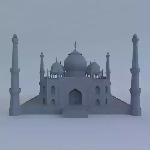 Taj Mahal with Mosque 3D model