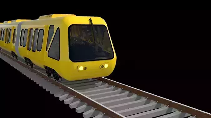 Train on tracks - animation
