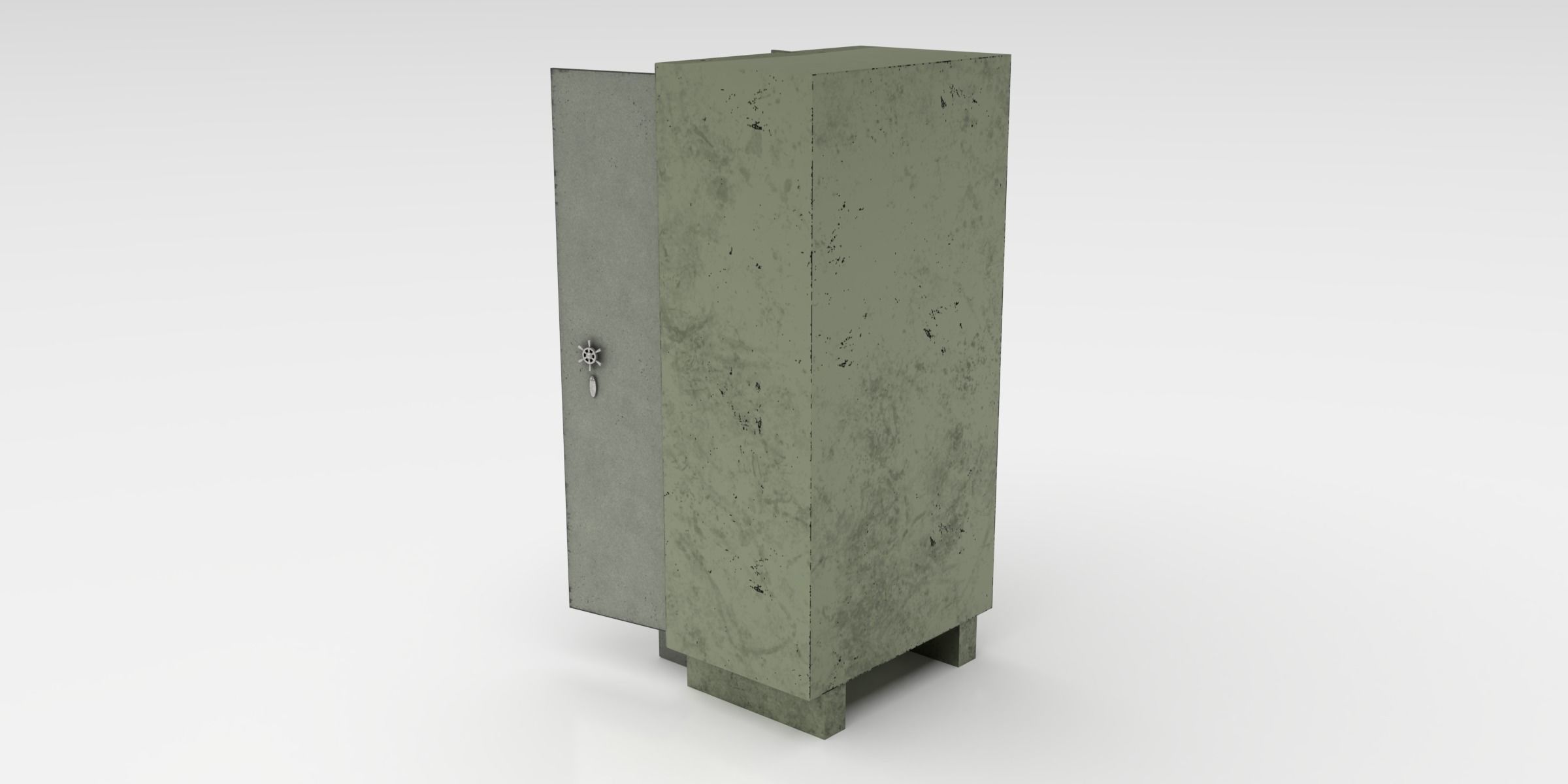 Almirah cabinet Low-poly 3D model_3