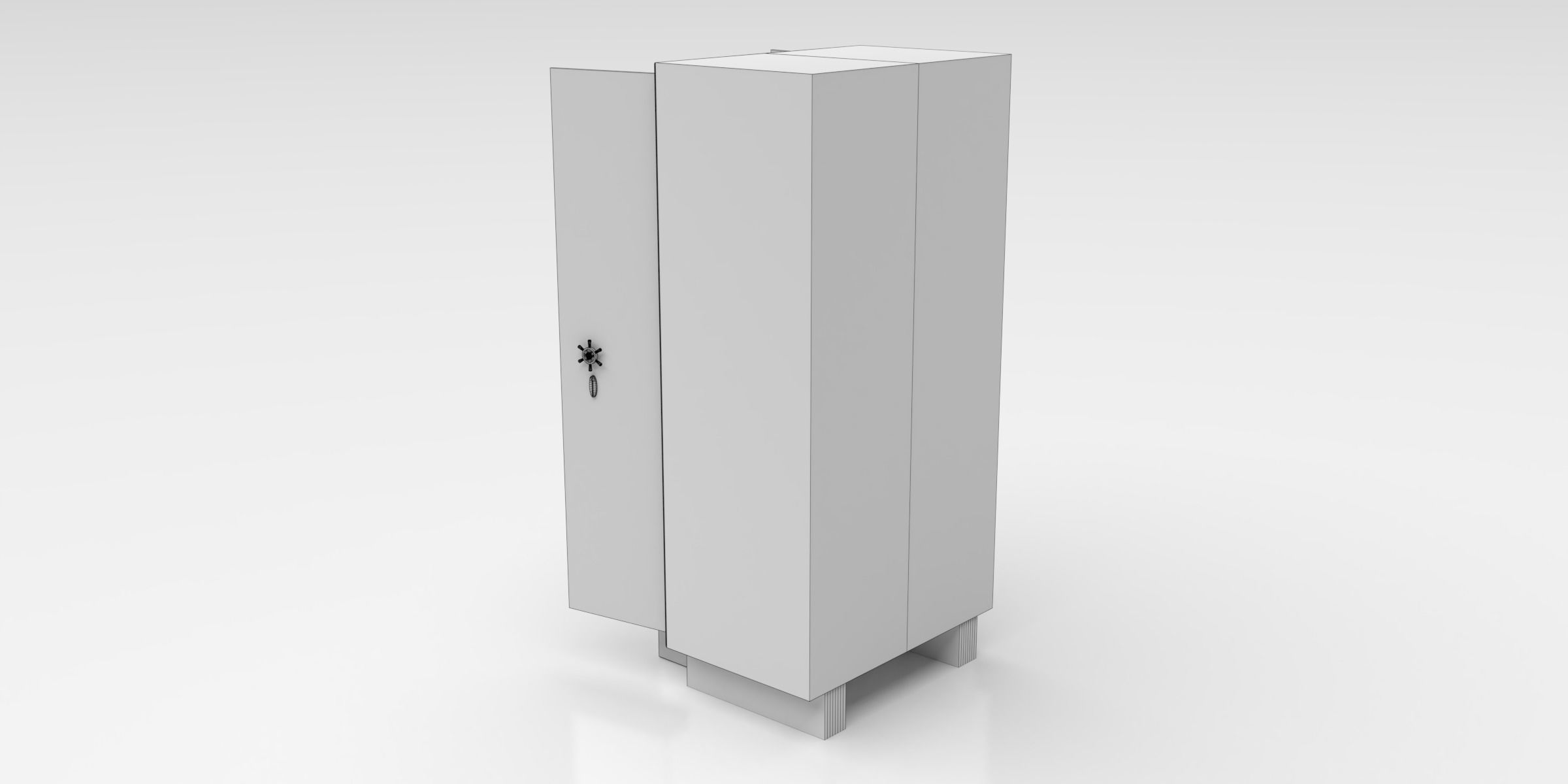 Almirah cabinet Low-poly 3D model_9