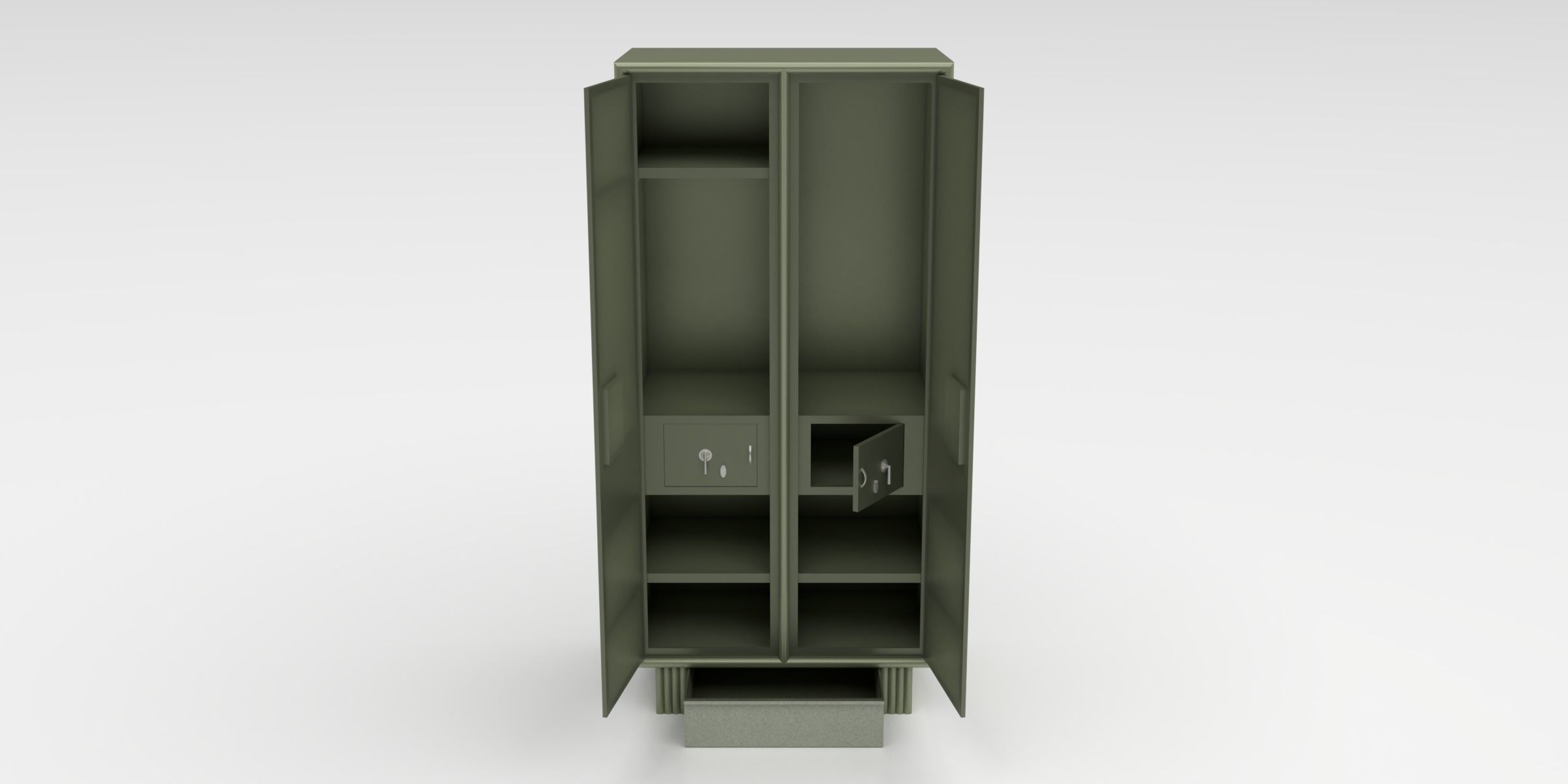 Almirah cabinet Low-poly 3D model_5