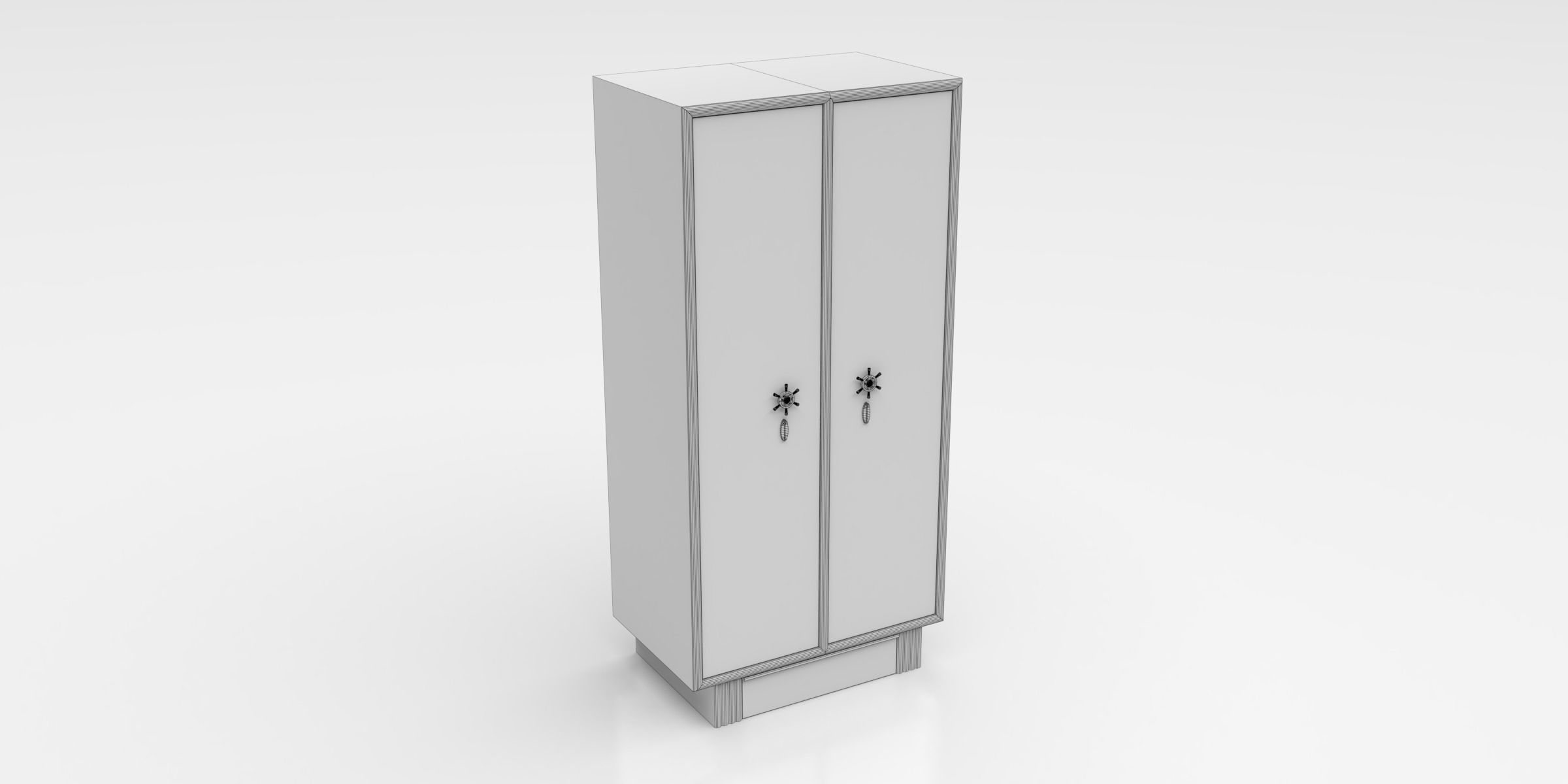 Almirah cabinet Low-poly 3D model_7