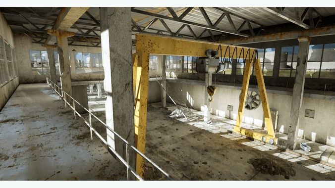 Abandoned Factory Low-poly 3D model