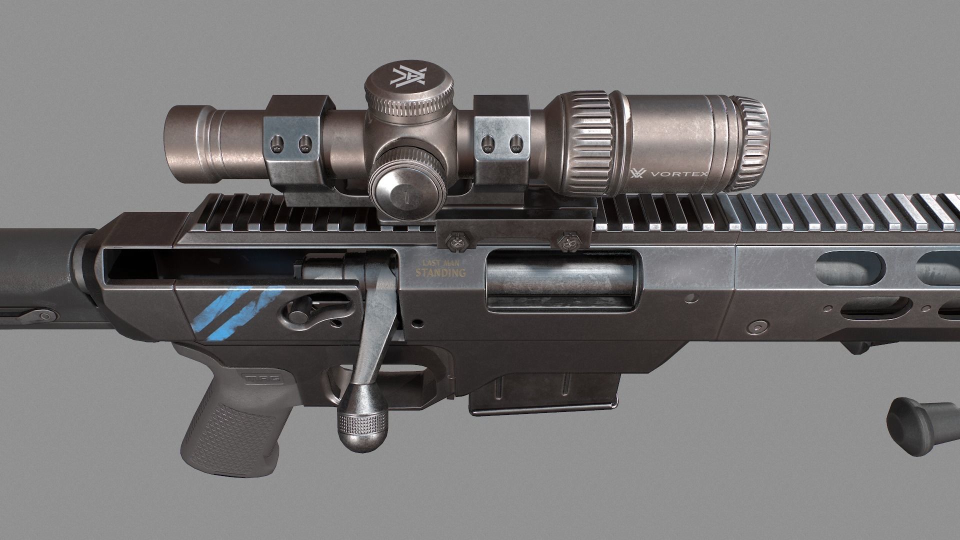 Tac 21 Sniper rifle Game ready  Low-poly 3D model_1