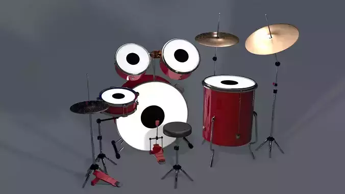 Free Drums Set 3d Model 