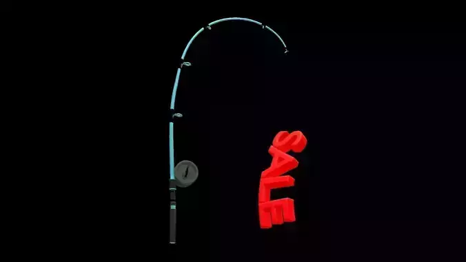 Fishing Rod catches a Sale 3D model